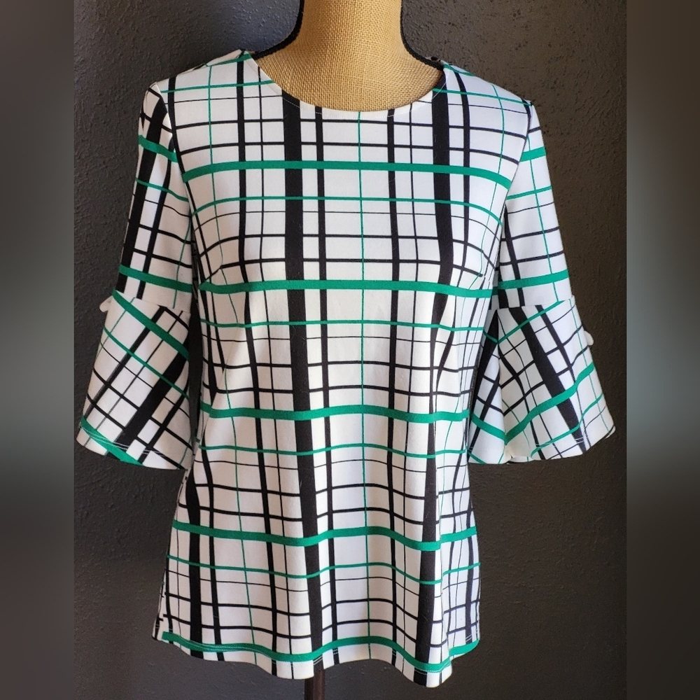 Jules & Leopold  S/P white, black, and green top